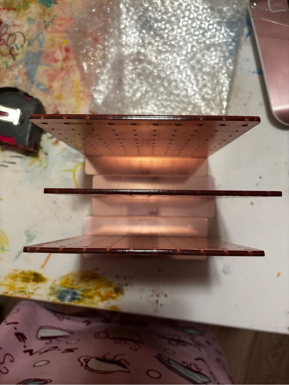 Metallic Rose Gold earring stand set of 3